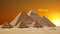 Timelapse Of The Great Pyramids In Giza Valley, Cairo, Egypt. Sunset over the pyramids.