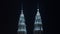 Timelapse of illuminated Petronas Twin Towers, Kuala Lumpur