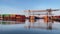 Timelapse of large inland container terminal