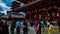 A timelapse of main old fashioned gate at Sensouji temple in Asakusa Tokyo wide shot tilt