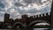 Timelapse of medieval stone bridge Ponte Scaligero