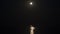 Timelapse. Moon and Jupiter rise and reflect in the night sky. HD