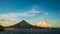 Timelapse morning and sunrise Mayon Volcano in Legazpi, Philippines. Mayon Volcano is an active volcano and rising 2462