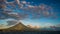 Timelapse morning and sunrise Mayon Volcano in Legazpi, Philippines. Mayon Volcano is an active volcano and rising 2462