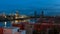 Timelapse Movie of Fast Moving Traffic in Downtown Portland Oregon with Steel Bridge and Water Reflection into Blue Hour 1920x108