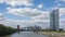 Timelapse - Moving clouds over the cityscape of Frankfurt