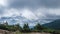 Timelapse of Moving Low Clouds in the Carpathian Mountains. Cumulus Dramatic Sky