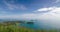 Timelapse natural beautiful view of sea coast cliff in sunny day in south of thailand, phuket, mountain island in ocean sea in