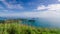 Timelapse natural beautiful view of sea coast cliff in sunny day in south of thailand, phuket, mountain island in ocean sea in
