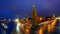 Timelapse of night city traffic near Kremlin wall and towers at a sunset, Moscow, Russia