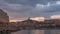 Timelapse of The Old Port and Basilica of Notre Dame de la Garde at sunrise in Marseille, France