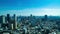 A timelapse of panorama cityscape near the railway in Osaka wide shot zoom