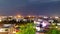 Timelapse with Panoramic summer view of the city of Kutaisi, Georgia. River Rioni and old houses with Red roofs. night