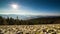 Timelapse of a partly cloudy desert sunrise viewed from a mountain pass. Shot in HDR. Includes hyperlapse panning motion