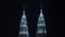 Timelapse of Petronas Twin Towers night illumination, Kuala Lumpur