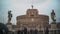 Timelapse of Ponte Sant`Angelo at spring time with tourists.