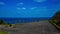 A timelapse of the promontory near the panoramic ocean in Amami oshima wide shot panning