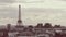 Timelapse of retro color toned Paris with Eiffel tower