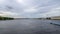 Timelapse river, saint petersburg, movement of ships along the river