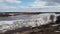 Timelapse river spring in ice ice drift sky clouds