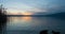 Timelapse - A romantic sunset on italian lake.