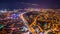 Timelapse rooftop view of Istanbul with traffic light at night