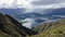 Timelapse Roys Peak near Wanaka. Background is lake and valley