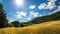 Timelapse Rural landscape. Sunset and moving clouds over hills and wheat field. Tuscany