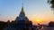 Timelapse scenery sunrise in front of pagoda at Wat Santikhiri Temple in Mae Salong, northern Thailand.