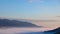 A timelapse of the sea of clouds at the top of the mountain in Kyoto telephoto shot