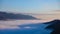 A timelapse of the sea of clouds at the top of the mountain in Kyoto telephoto shot