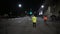 Timelapse of security guards and stewards on Westminster Bridge at night as part of the Queen Elizabeth ii lying in state crowd