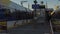 A timelapse shot of the Franklin Lightrail Train Station Looking toward Downtown Minneapolis during Sunset