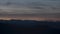 Timelapse, silhouette of mountains at sunset in the carpathians