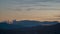 Timelapse, silhouette of mountains at sunset in the carpathians