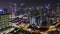 Timelapse Singapore skyline at night with urban buildings, Downtown Chinatown