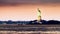 Timelapse with the Statue of Liberty in transition from sunset to night