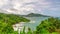 Timelapse Summer background on paradise Phuket island with a forest trees and blue sky white clouds in good weather day Paradise t