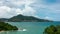 Timelapse Summer background on paradise Phuket island with a forest trees and blue sky white clouds in good weather day Paradise t