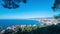 Timelapse of sunny Nice town panorama. France. French riviera.