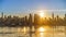 Timelapse of sunrise over Manhattan skyline