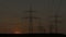 Timelapse Sunset Power Lines and Wind Turbine