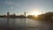 Timelapse of Thames river Big Ben houses of parliament and Westminster bridge at sunset London tourism attraction -