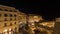 Timelapse in Thessaloniki, Greece seen panorama of evening city with architectural buildings, shops and area
