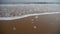 Timelapse tidal,Ocean waves on the golden beach.