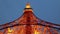 Timelapse of Tokyo Tower illuminating at twilight.