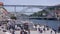 Timelapse of tourists at Ribeira docks, Porto, Portugal - 4K