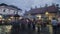 Timelapse twilight hour of chinese people pray at goddess of mercy temple