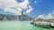 Timelapse video of ferry terminal and Victoria Harbour in Hong Kong