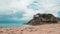 Timelapse view of the fortified walls of old walled city of Tossa de Mar, Costa Brava, Catalonia, Spain